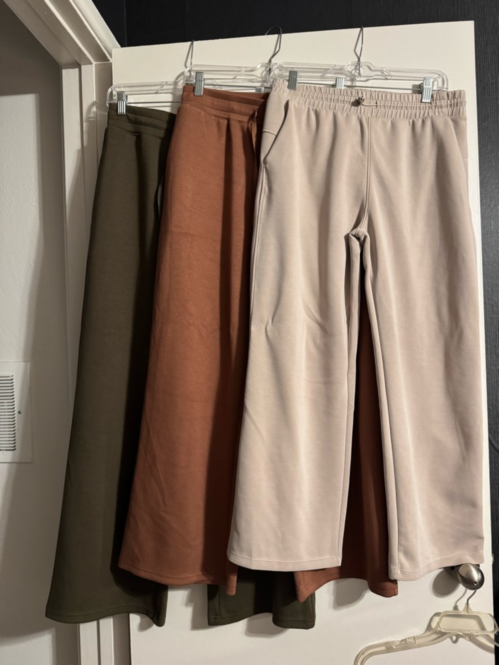 BUNDLE Women's Wide-Leg Track Pants - Beige, Rust & Olive